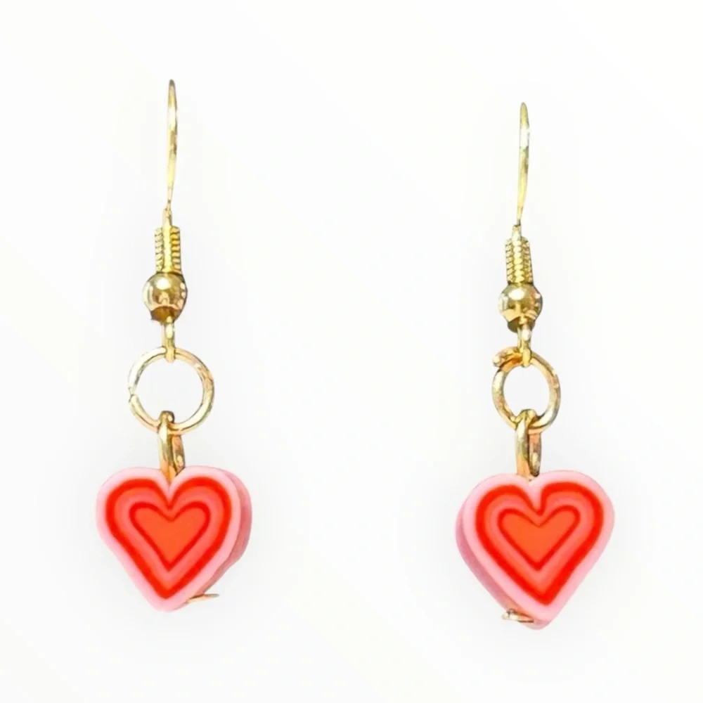 Colorful Heart Earrings - Picture 3 of 6